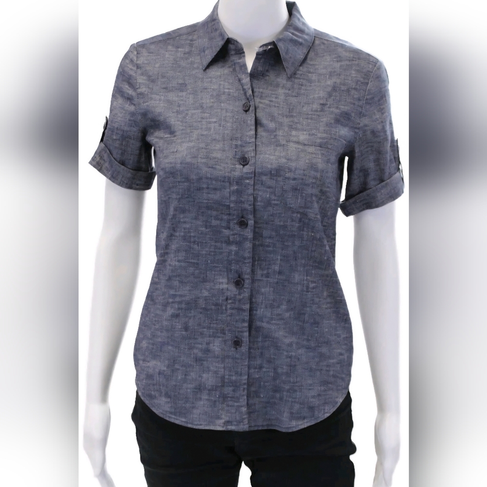 Theory Pauleen Tierra Linen Blend Shirt